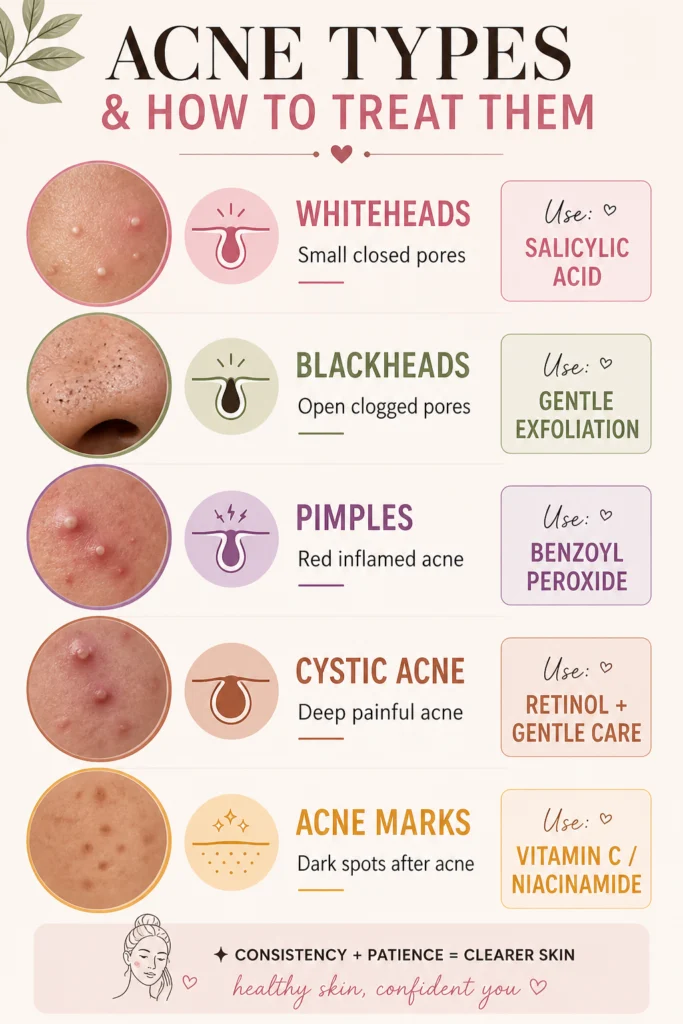 ACNE TYPES AND HOW TO TREAT THEM
